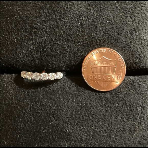 Classic 6 Stone Certified 1 Carat White Moissanite Diamond Band - Picture 3 of 9